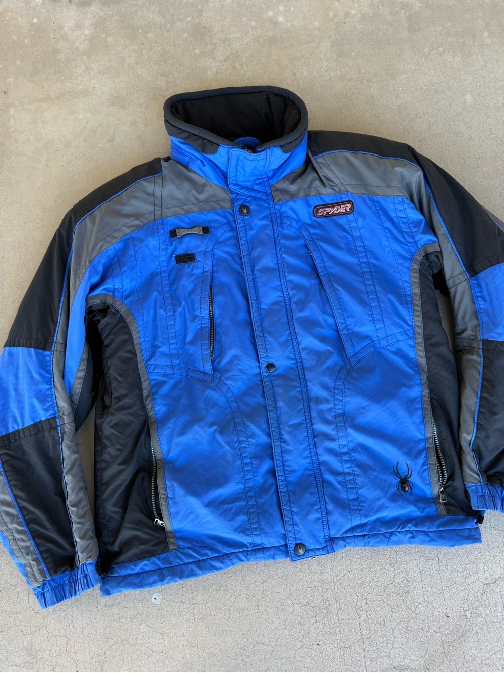 Spyder Thinsulate Blue Black Ski Snowboard Jacket Size M